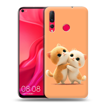 Силиконовый чехол на Huawei Nova 4 с принтом Милые котики