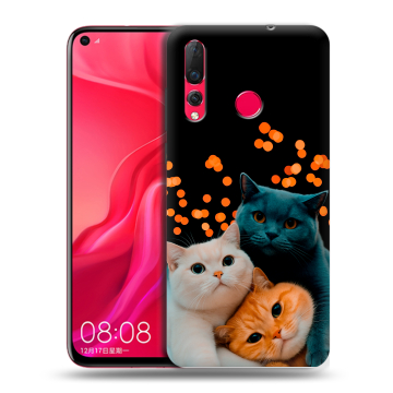 Силиконовый чехол на Huawei Nova 4 с принтом Кошки