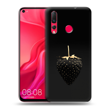 Силиконовый чехол на Huawei Nova 4 с принтом Черная клубника