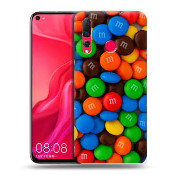 Силиконовый чехол на Huawei Nova 4 с принтом Конфеты