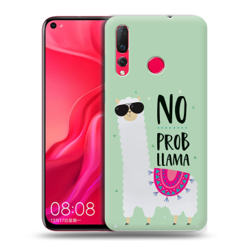 Силиконовый чехол на Huawei Nova 4 с принтом Лама