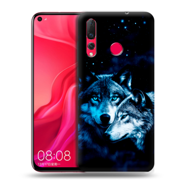 Силиконовый чехол на Huawei Nova 4 с принтом Волки