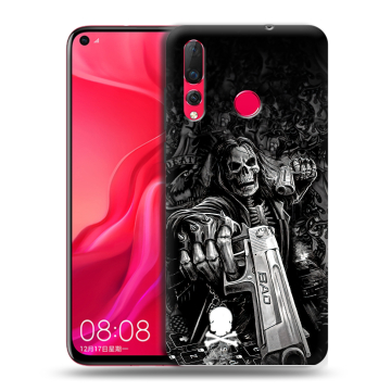 Силиконовый чехол на Huawei Nova 4 с принтом Скелет