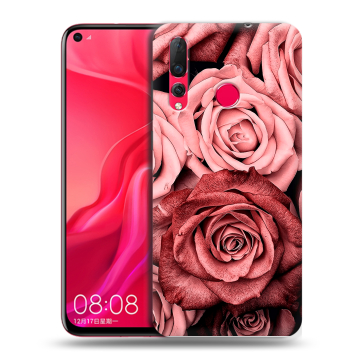 Силиконовый чехол на Huawei Nova 4 с принтом Цветы розы