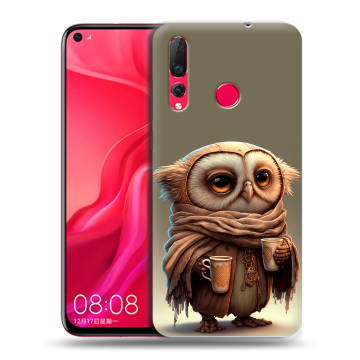 Силиконовый чехол на Huawei Nova 4 с принтом Сова