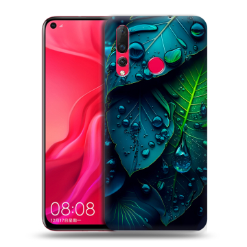 Силиконовый чехол на Huawei Nova 4 с принтом Листья