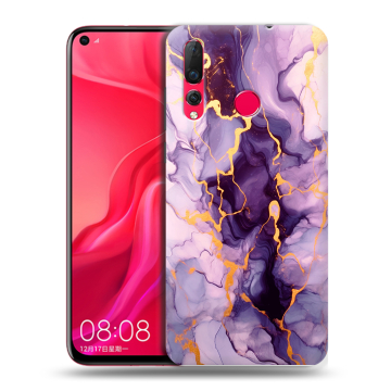 Силиконовый чехол на Huawei Nova 4 с принтом Мрамор