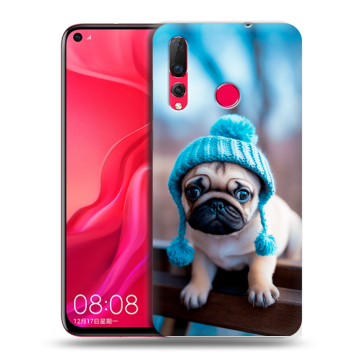 Силиконовый чехол на Huawei Nova 4 с принтом Мопс в шапке Силиконовый чехол на Huawei Nova 4 с принтом Мопс в шапке