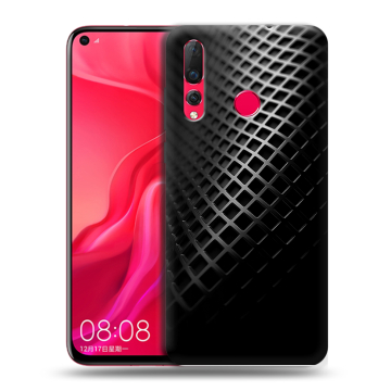Силиконовый чехол на Huawei Nova 4 с принтом Текстура металла