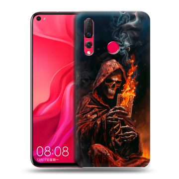 Силиконовый чехол на Huawei Nova 4 с принтом Скелет и карты Силиконовый чехол на Huawei Nova 4 с принтом Скелет и карты