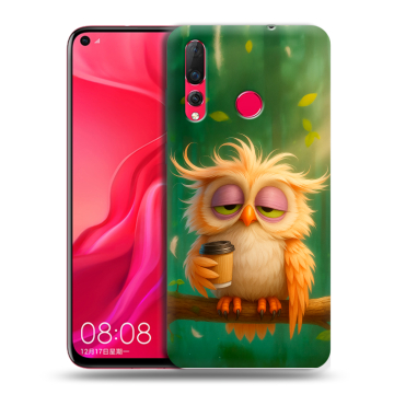 Силиконовый чехол на Huawei Nova 4 с принтом сова