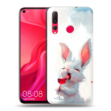 Силиконовый чехол на Huawei Nova 4 с принтом кролик зайчик Силиконовый чехол на Huawei Nova 4 с принтом кролик зайчик