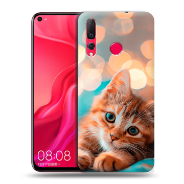 Силиконовый чехол на Huawei Nova 4 с принтом котик Силиконовый чехол на Huawei Nova 4 с принтом котик