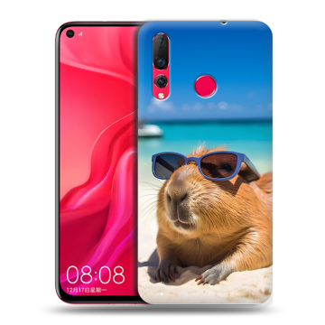 Силиконовый чехол на Huawei Nova 4 с принтом Капибара