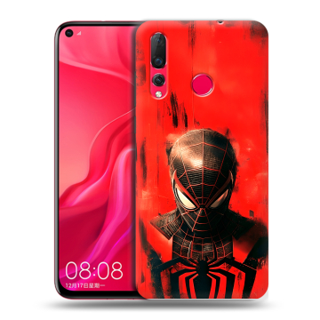 Силиконовый чехол на Huawei Nova 4 с принтом человек паук spiderman