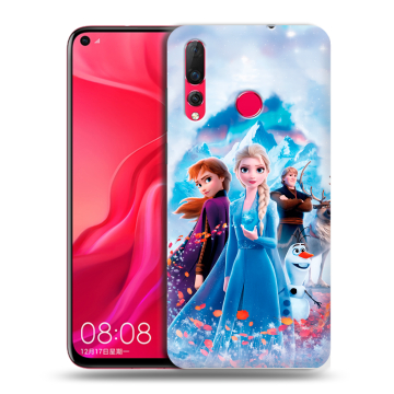 Силиконовый чехол на Huawei Nova 4 с принтом Холодное сердце Frozen