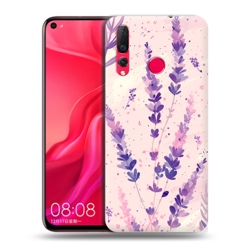 Силиконовый чехол на Huawei Nova 4 с принтом цветы лаванда