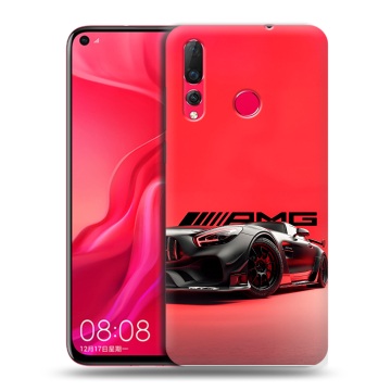 Силиконовый чехол на Huawei Nova 4 с принтом Мерседес Mercedes AMG