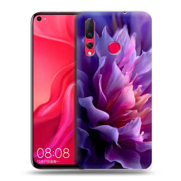 Силиконовый чехол на Huawei Nova 4 с принтом женский цветы