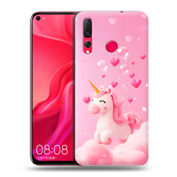 Силиконовый чехол на Huawei Nova 4 с принтом Единорог