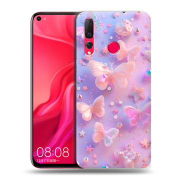 Силиконовый чехол на Huawei Nova 4 с принтом Бабочки