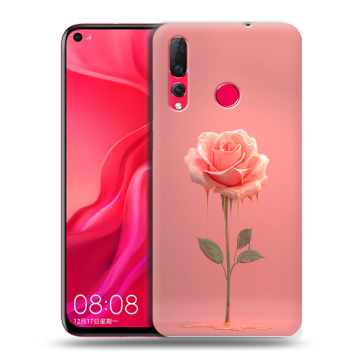 Силиконовый чехол на Huawei Nova 4 с принтом Розовая роза