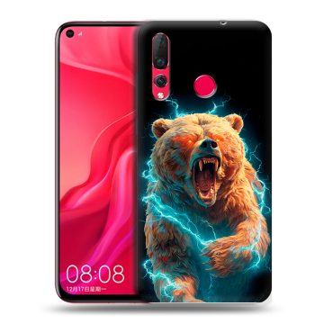 Силиконовый чехол на Huawei Nova 4 с принтом Медведь