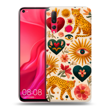 Силиконовый чехол на Huawei Nova 4 с принтом Модный принт
