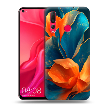Силиконовый чехол на Huawei Nova 4 с принтом Цветы