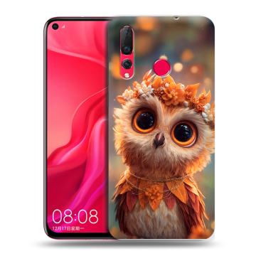 Силиконовый чехол на Huawei Nova 4 с принтом Милая сова