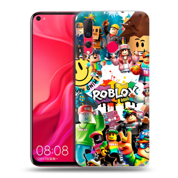 Силиконовый чехол на Huawei Nova 4 с принтом Roblox Роблокс