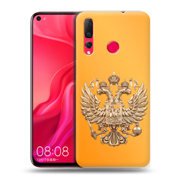 Силиконовый чехол на Huawei Nova 4 с принтом Герб Флаг России
