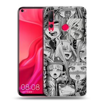 Силиконовый чехол на Huawei Nova 4 с принтом Ahegao Ахегао Аниме