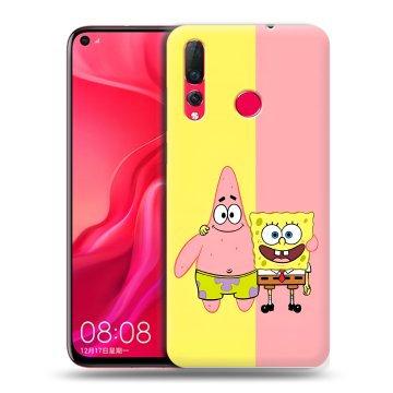 Силиконовый чехол на Huawei Nova 4 с принтом Спанч боб Спанчбоб