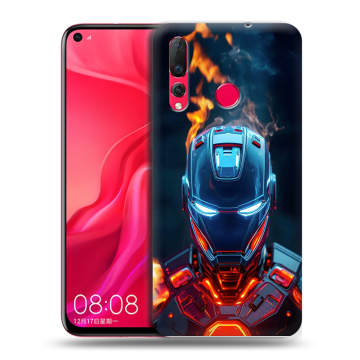 Силиконовый чехол на Huawei Nova 4 с принтом IronMan Железный человек