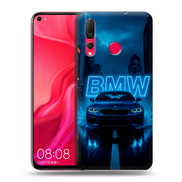 Силиконовый чехол на Huawei Nova 4 с принтом BMW БМВ