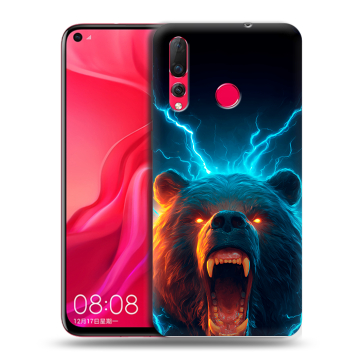 Силиконовый чехол на Huawei Nova 4 с принтом Медведь