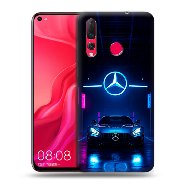 Силиконовый чехол на Huawei Nova 4 с принтом Mercedes Мерседес