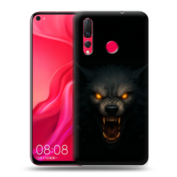 Силиконовый чехол на Huawei Nova 4 с принтом Волк