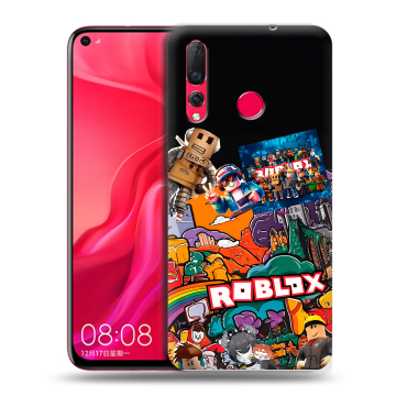 Силиконовый чехол на Huawei Nova 4 с принтом Roblox Роблокс