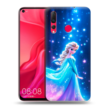 Силиконовый чехол на Huawei Nova 4 с принтом Холодное сердце Frozen