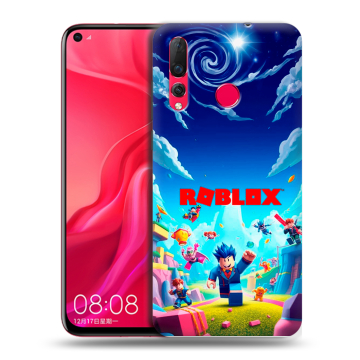 Силиконовый чехол на Huawei Nova 4 с принтом Roblox Роблокс