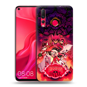 Силиконовый чехол на Huawei Nova 4 с принтом Hazbin Hotel Отель Хазбин