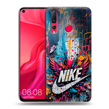 Силиконовый чехол на Huawei Nova 4 с принтом Nike Найк