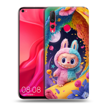 Силиконовый чехол на Huawei Nova 4 с принтом Labubu Лабубу