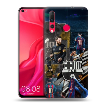 Силиконовый чехол на Huawei Nova 4 с принтом Messi Barcelona