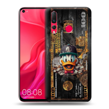 Силиконовый чехол на Huawei Nova 4 с принтом Дональд Дак Доллар