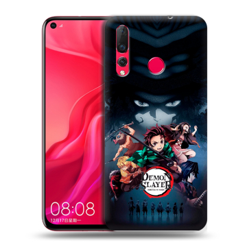 Силиконовый чехол на Huawei Nova 4 с принтом Demon Slayer Клинок рассекающий демонов