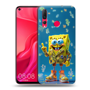 Силиконовый чехол на Huawei Nova 4 с принтом Спанч боб Спанчбоб Силиконовый чехол на Huawei Nova 4 с принтом Спанч боб Спанчбоб