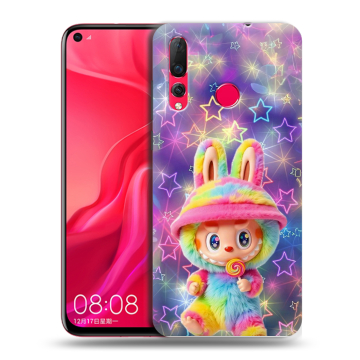 Силиконовый чехол на Huawei Nova 4 с принтом Labubu Лабубу